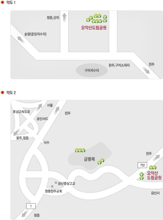 모악산도립공원 약도