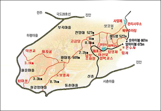 마이산도립공원 약도